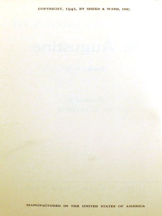 THE CONFESSIONS OF ST. AUGUSTINE; Books I-X
