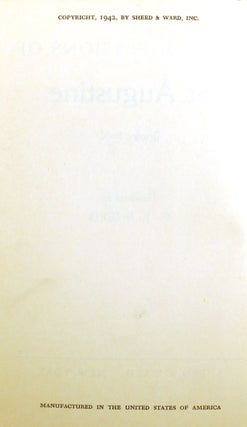 THE CONFESSIONS OF ST. AUGUSTINE; Books I-X