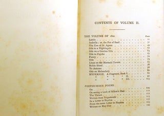 THE POETICAL WORKS OF JOHN KEATS; In Two Volumes