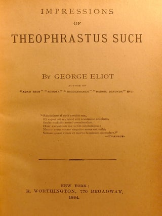 IMPRESSIONS OF THEOPHRASTUS SUCH