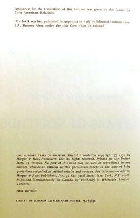ONE HUNDRED YEARS OF SOLITUDE