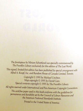 THE LOST WORLD; Franklin Library Signed