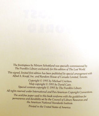 THE LOST WORLD; Franklin Library Signed