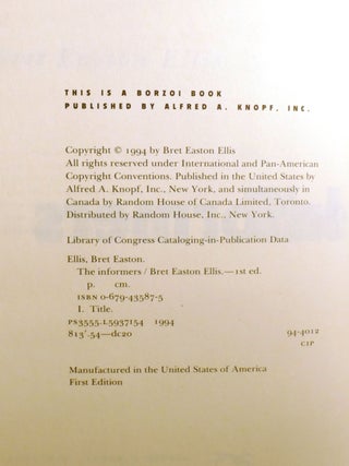 THE INFORMERS; Signed