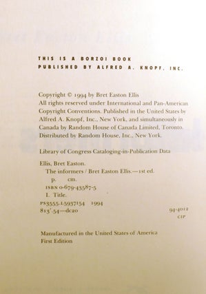 THE INFORMERS; Signed