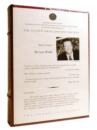 THE LOST WORLD; Franklin Library Signed. Michael Crichton.