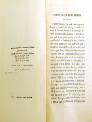 THE LIFE OF BENJAMIN FRANKLIN WRITTEN BY HIMSELF; Now First Edited from Original Manuscripts and from His Printed Correspondence and Other Writings
