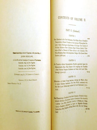 THE LIFE OF BENJAMIN FRANKLIN WRITTEN BY HIMSELF; Now First Edited from Original Manuscripts and from His Printed Correspondence and Other Writings