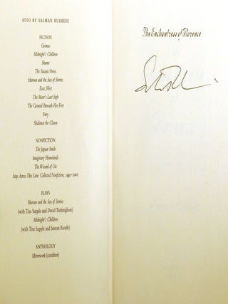 THE ENCHANTRESS OF FLORENCE; Signed