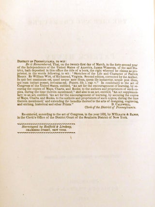 SKETCHES OF THE LIFE AND CHARACTER OF PATRICK HENRY