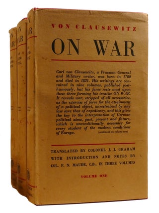 Item #209588 ON WAR 3 VOLUME SET. Carl Von Clausewitz