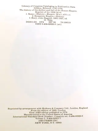 THE DECLINE AND FALL OF THE ROMAN EMPIRE 7 VOLUME SET