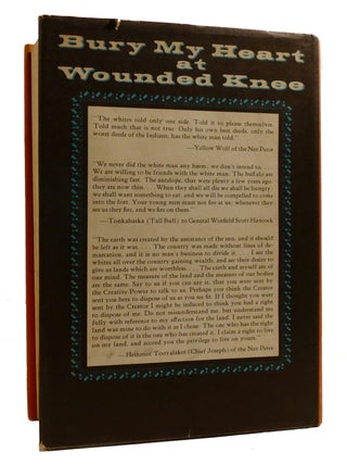 BURY MY HEART AT WOUNDED KNEE; An Indian History of the American West Signed
