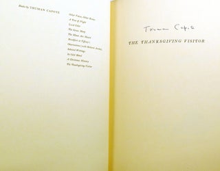 THE THANKSGIVING VISITOR, A CHRISTMAS MEMORY; Signed