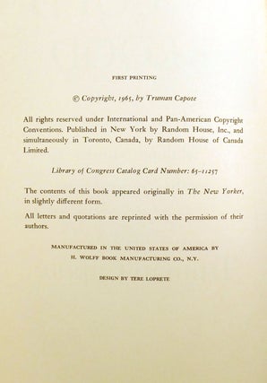 IN COLD BLOOD; A True Account of a Multiple Murder and its Consequences Signed