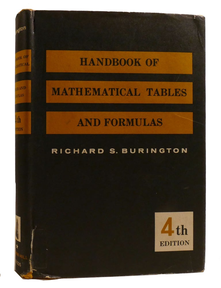 HANDBOOK OF MATHEMATICAL TABLES AND FORMULAS | Richard S. Burington ...