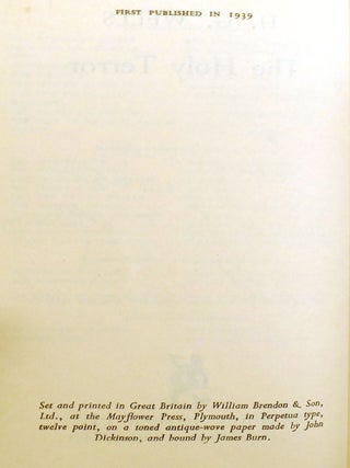 THE HOLY TERROR; Signed