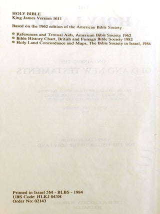 THE HOLY BIBLE CONTAINING THE OLD AND NEW TESTAMENTS