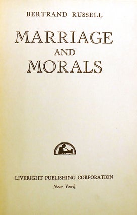 MARRIAGE AND MORALS