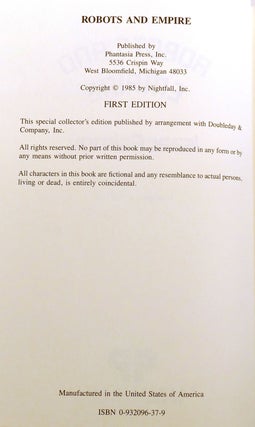 ROBOTS AND EMPIRE; Signed