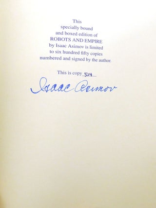 ROBOTS AND EMPIRE; Signed