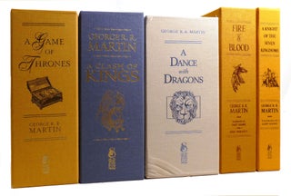 GAME OF THRONES COLLECTION SIGNED MATCHING #! ; A Game of Thrones, a Clash of Kings, a Dance with Dragons, Fire & Blood, a Knight of the Seven Kingdoms