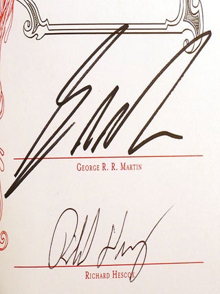 GAME OF THRONES COLLECTION SIGNED MATCHING #! ; A Game of Thrones, a Clash of Kings, a Dance with Dragons, Fire & Blood, a Knight of the Seven Kingdoms