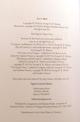 GAME OF THRONES COLLECTION SIGNED MATCHING #! ; A Game of Thrones, a Clash of Kings, a Dance with Dragons, Fire & Blood, a Knight of the Seven Kingdoms