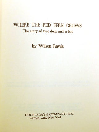 WHERE THE RED FERN GROWS SIGNED