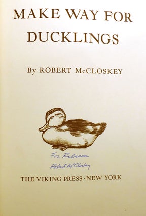MAKE WAY FOR DUCKLINGS; Signed