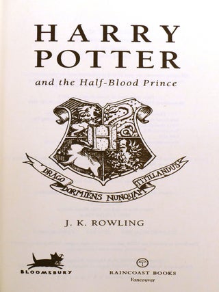HARRY POTTER AND THE HALF-BLOOD PRINCE; Signed