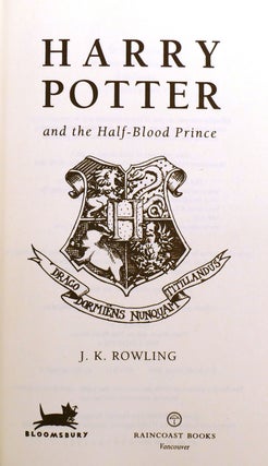 HARRY POTTER AND THE HALF-BLOOD PRINCE; Signed