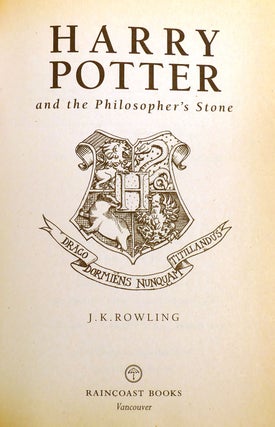 HARRY POTTER AND THE PHILOSOPHER'S STONE; Signed
