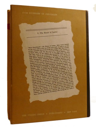 EICHMANN IN JERUSALEM; A Report on the Banality of Evil