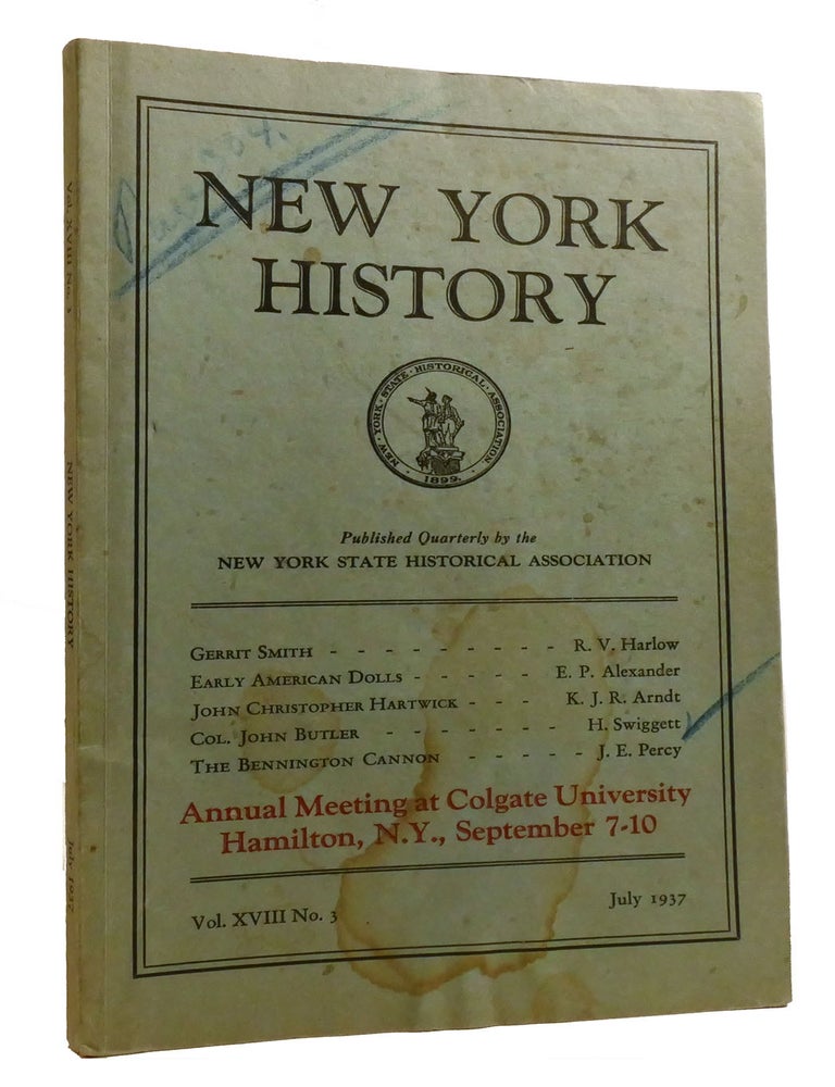 Item #216513 NEW YORK HISTORY VOLUME XVIII NUMBER 3; July 1937. Alexander C. Flick.