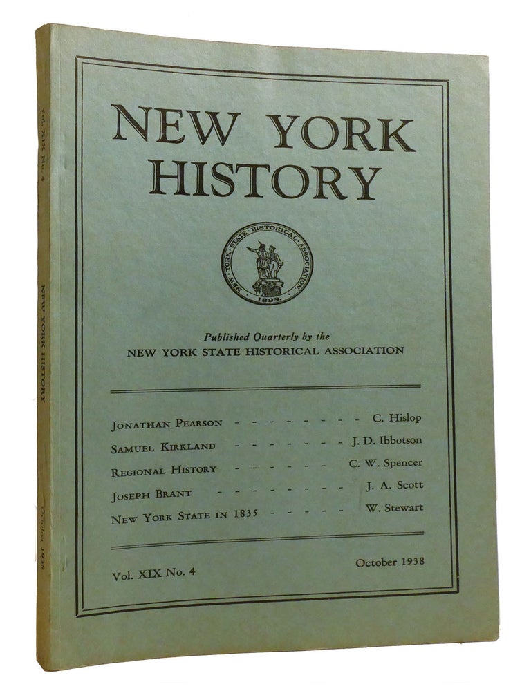 Item #216514 NEW YORK HISTORY VOLUME XIX NUMBER 4; October 1938. Alexander C. Flick.
