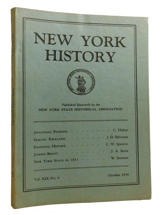 Item #216514 NEW YORK HISTORY VOLUME XIX NUMBER 4; October 1938. Alexander C. Flick