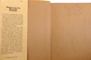 SLAVERY ON THE SPANISH FRONTIER; The Colombian Choco, 1680-1810 Signed