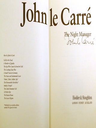 THE NIGHT MANAGER; Signed