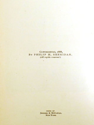 PERSONAL MEMOIRS OF P. H. SHERIDAN; General United States Army