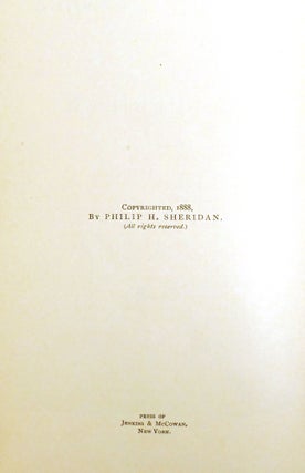 PERSONAL MEMOIRS OF P. H. SHERIDAN; General United States Army