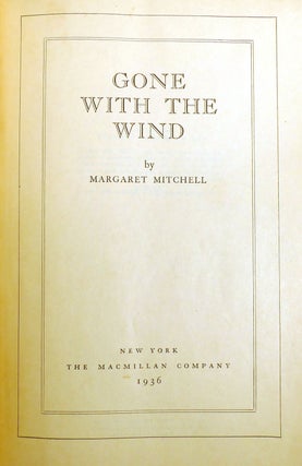 GONE WITH THE WIND; Signed