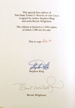THE DARK TOWER V, VI, VII SET; Signed Wolves of the Calla, Song of Susannah, the Dark Tower