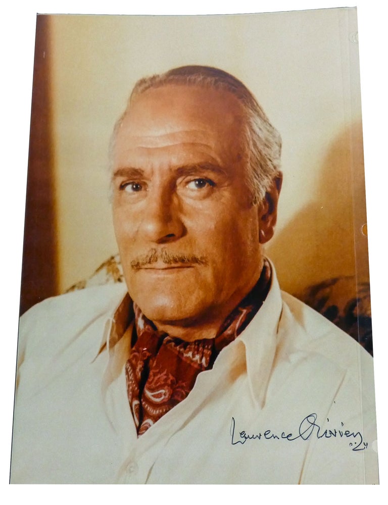 Item #300966 SIGNED LAURENCE OLIVIER PHOTO; 8'' X 10'' autograph - photograph. Laurence Olivier.