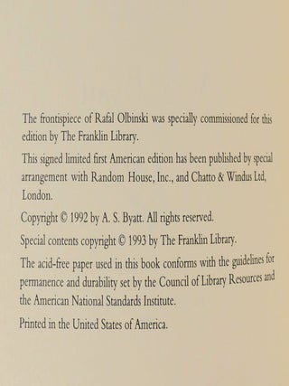 ANGELS & INSECTS; Franklin Library Signed