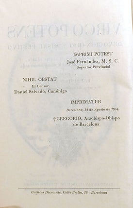 VIRGO POTENS. DEVOCIONARIO Y MISAL FESTIVO. BARCELONA.; Rare Spanish Misal
