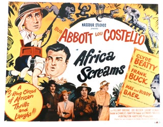 Item #303361 AFRICA SCREAMS MOVIE POSTER 8 X 10 INCH PHOTOGRAPH. Abbott and Costello