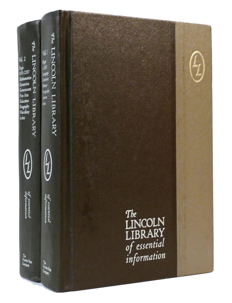 Item #303559 THE LINCOLN LIBRARY OF ESSENTIAL INFORMATION 2 VOLUME SET. Abraham Lincoln.