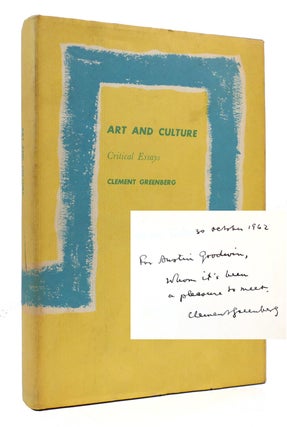 Item #303784 ART AND CULTURE Critical Essays Signed 1st. Clement Greenberg