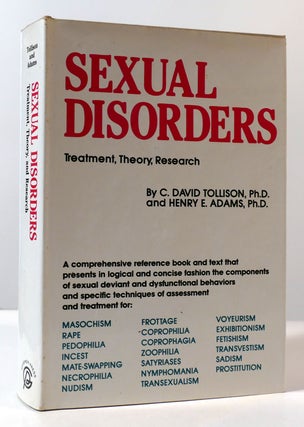 Item #307681 SEXUAL DISORDERS: TREATMENT, THEORY AND RESEARCH. C. David Tollison, Henry E. Adams